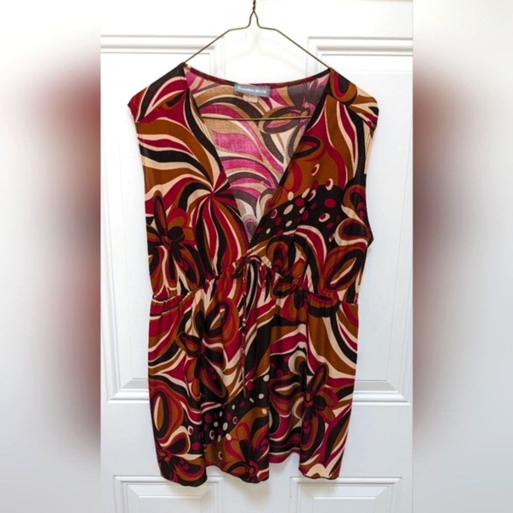 Retro Sleeveless Low VNeck Tie-Up Top